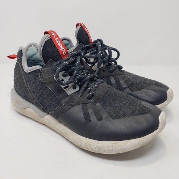 Adidas Originals Tubular Runner Weave Athletic Shoes Size 8 Mens Gray Red - Picture 1 of 8
